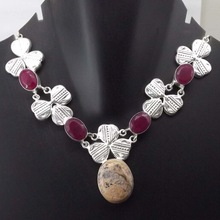 Ruby, Picture Jasper Necklace