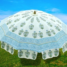 Handicraft-Palace Cotton Canvas Garden Umbrella, Color : White