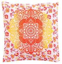 Square 100% Cotton Ombre mandala cushion cover, for Car, Chair, Decorative, Seat, Design : Printed