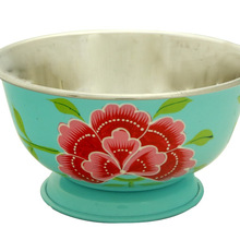 Stainless steel noodle bowl, Pattern : Floral