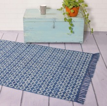 Traditional hand block printed floor rug, for Bathroom, Door, Home, Hotel, Kitchen, Outdoor, Beach
