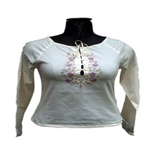 100% Cotton embroidered ladies tops, Supply Type : OEM Service