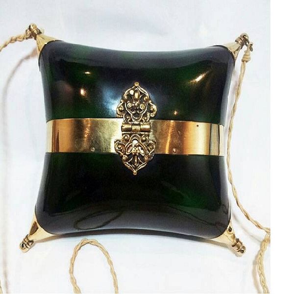 Ladies Wood and Brass sling Purse