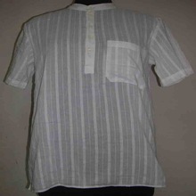 Short Sleeve Men Cotton Shirt, Pattern : Solid Color