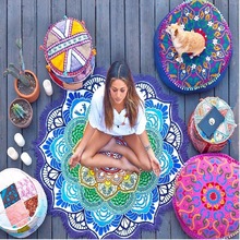 Round Cotton Yoga Mat, for Exercise, Floor, Outdoor, Table