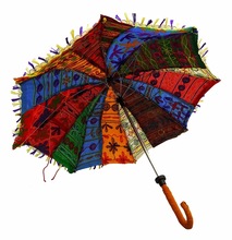 Cotton Hand-Embroidered Designer Colorful Umbrella, Size : 24 Inch.(Aprrox)