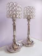 Metal Crystal Candleholders, for Home Decoration