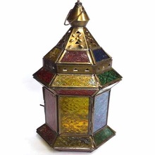 Moroccan Metal Candle Lantern, for Home Decoration