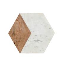 Wood and Marble Chopping Board, Size : 10 x 10 inches