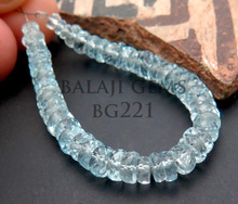 Roundel Gemstone Aquamarine Bead
