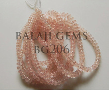 Roundel Peach Morganite Plain Rondelle Shape Bead