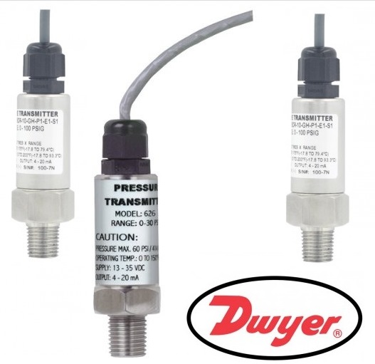 Dwyer 628-82-GH-P3-E4-S1 Pressure Transmitter 0-70 Bar, for Industrial Use