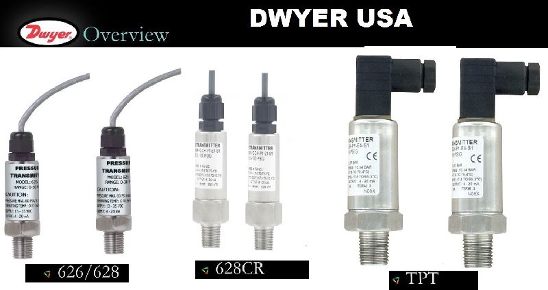 Dwyer 628-83-GH-P3-E4-S1 Pressure Transmitter 0-100 Bar, for Industrial Use