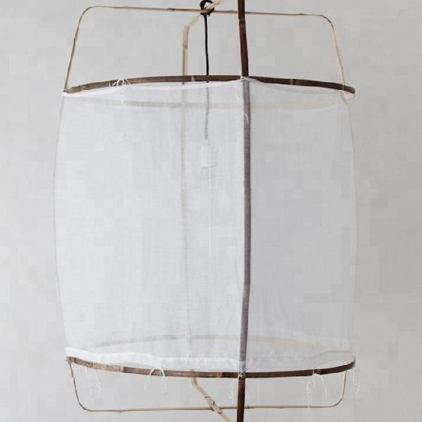 Drum Bamboo + Iron Rattan Wicker Lamp Shade