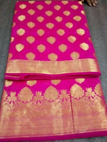Banarasi Cotton Silk Saree, Saree Length : 6.3 m (with blouse piece)