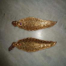 Golden leaf metal incense holders, Color : mixed