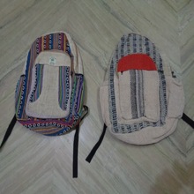 Hemp travel backpack bags, Color : natural patchwork