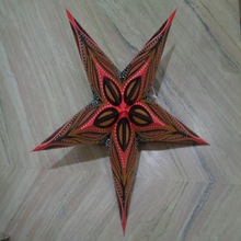 zari printed paper star lanterns