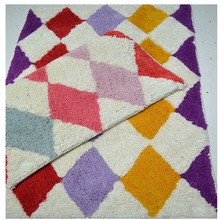 Geometric 100% Cotton Newest style bath mat, Style : Mini