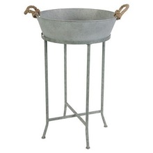 Customized Shape Metal INDOOR PLANTER WITH STAND, for Garden Decoration, Specialities : Eco-Friendly