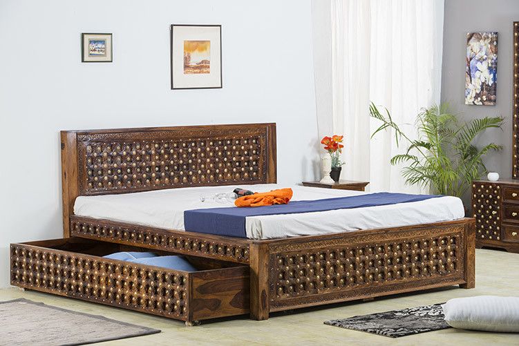 Wooden Bed With Diwan