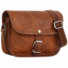 Vintage handmade leather unisexual messenger bag