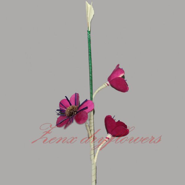 Artificial Palm Three Branch Flower, Color : Assorted