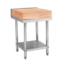 Stainless Steel Bench With Wooden Cutting Board
