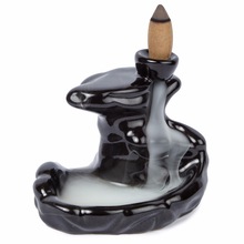 Fountain Backflow Incense Cone Holder, Color : Black