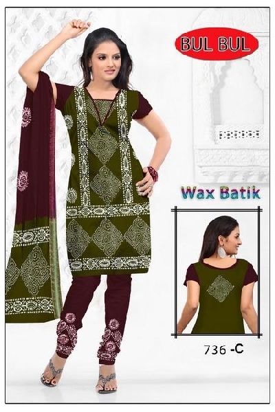 Wax Batik Dress Material, Feature : Attractive Designs, Comfortable, Easy Washable, Quick Dry, Skin-Friendly
