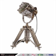 Solid Metal tripod table lamp, Color : nickel finish