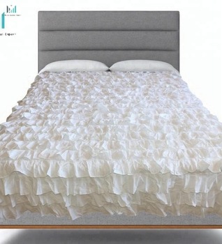 Cozy Elegant Waterfall Ruffles Cover Cute Bedspread Set
