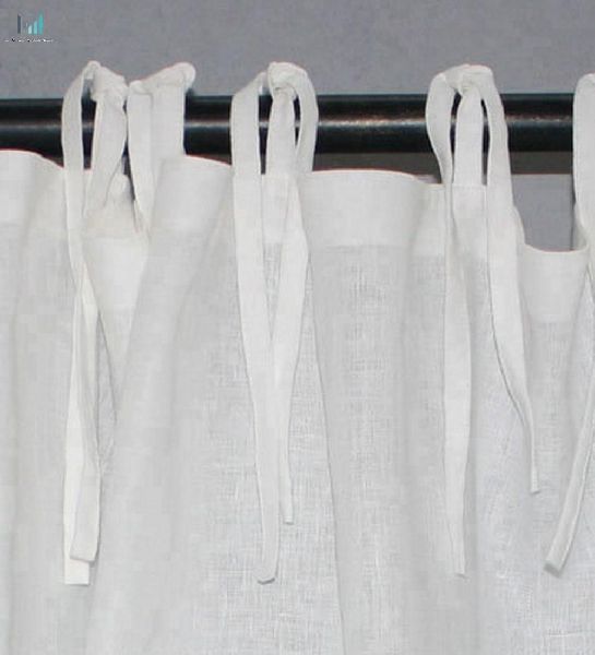Custom length White Linen Curtain