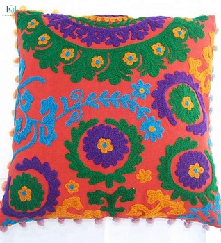 Embroidered Woolen Suzani Cushion Covers