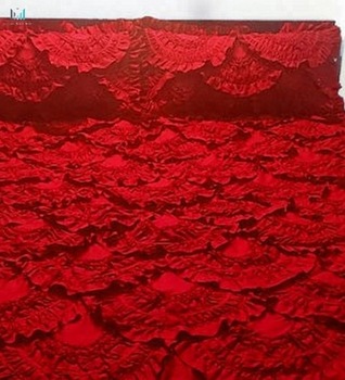 scarlet red king size ruffled quilted bedspread
