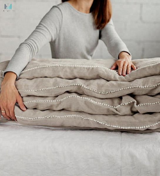 Soft Flax linen bedding White grey duvet cover