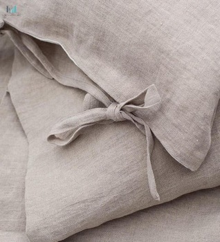 Softened natural linen bedding