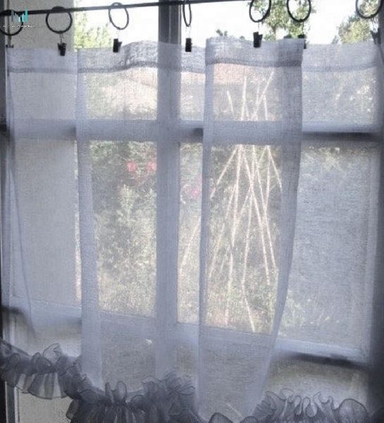 Transparent Linen Kitchen Curtain
