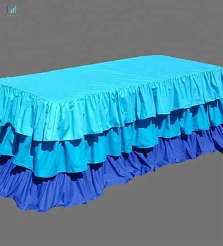 Turquoise Ruffled Table Cover