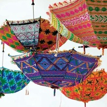 Cotton hand Embroidered Bohemian Umbrella