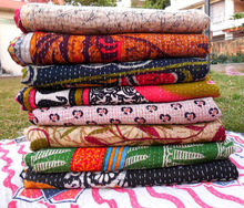 Hand embroidery Kantha Quilt Blanket