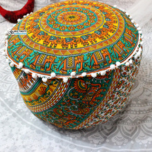 Indian Pouf Ottoman Bohemian, Size : 22 inch x 13 inch, 17 x 13 inches