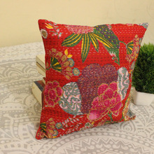 MultiMate Kantha Pillows cover, for Car, Chair, Decorative, Seat, Living Room, Size : 16x16 Inches