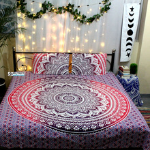 Red Hippie Floral twin duvet cover