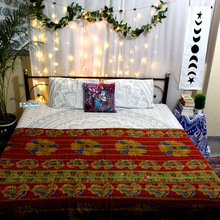 Patchwork 100% Cotton Red Kantha Quilts, Size : 60 cm x 90 cm