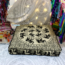 Round Box Cover Pouf, Style : Bohemian Mandala Hippie Trippy