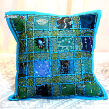 MultiMate Square Sequin Pillow, for Car, Chair, Decorative, Seat, Technics : Handmade