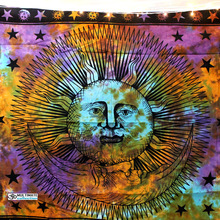 Sun Moon Psychedelic Sun Wall Tapestry