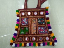 Cotton handmade pom Pom bag, for Shopping, Gift, Gender : Woman
