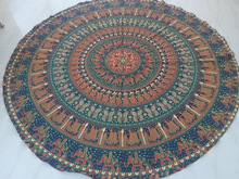 Gujrat Handicraft 100% Cotton Printed Mandala Round tapestry, Technics : Handmade
